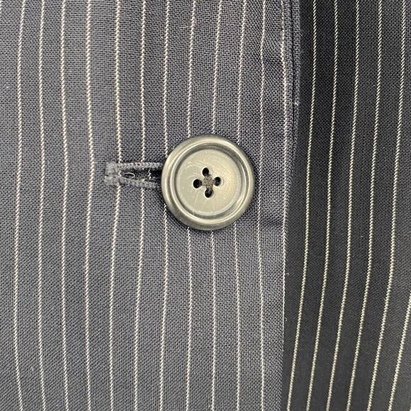 J Crew Wool Pinstripe Blazer Single Breasted Button Front Navy Petite Womens 8Pa - Picture 3 of 11